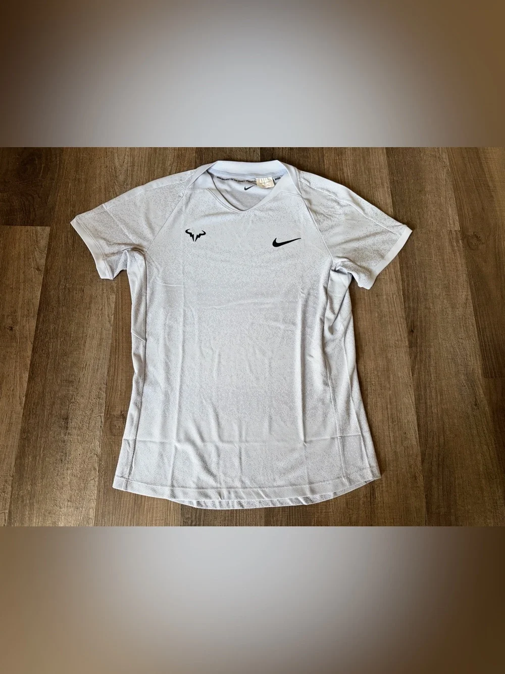 Nike Rafael Nadal Custom Athlete Issued Tennis Shirt Grey.